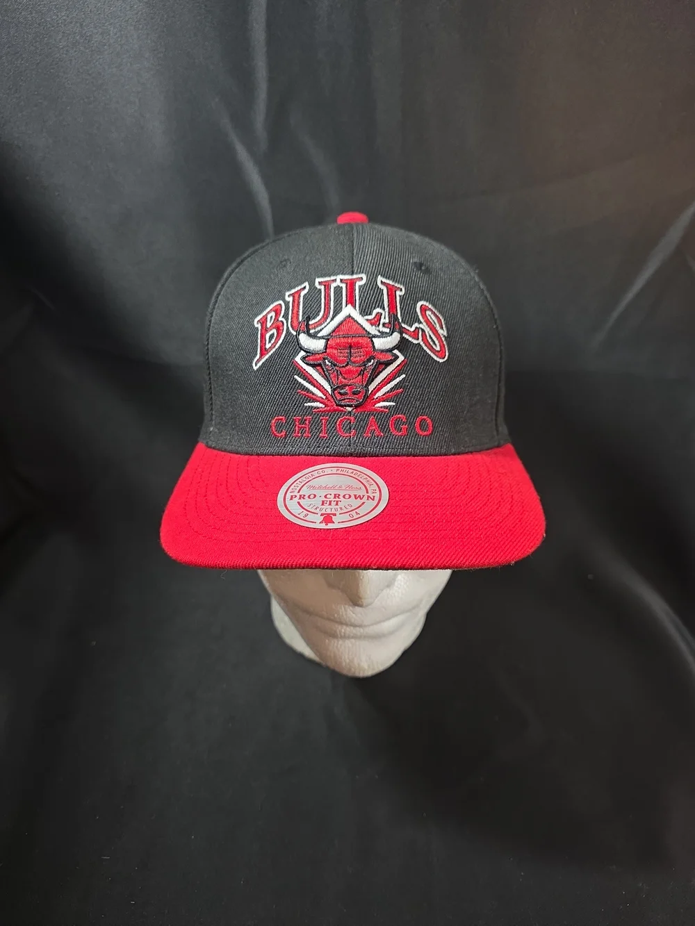 Chicago Bulls Hat Mitchell & Ness NBA Diamond Plate 3D Logo Snapback 2 Tone Cap